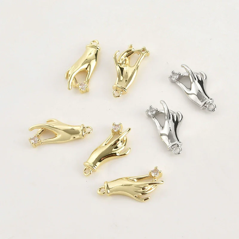 Copper Eyes Palm Pendant Electroplated Jewelry Accessories Material For Diy Bracelet Necklace Earring - Image 3