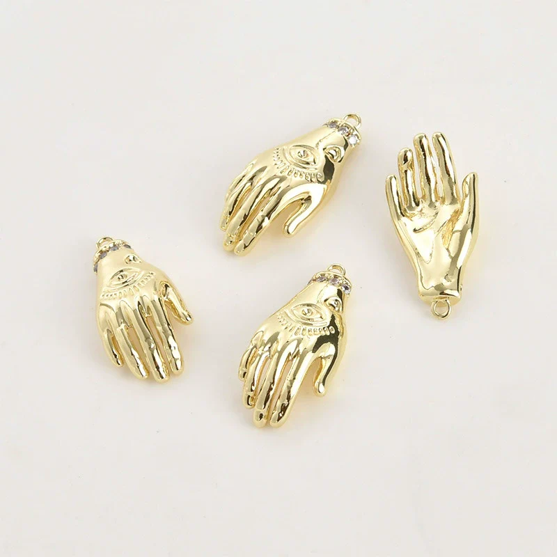 Copper Eyes Palm Pendant Electroplated Jewelry Accessories Material For Diy Bracelet Necklace Earring - Image 8