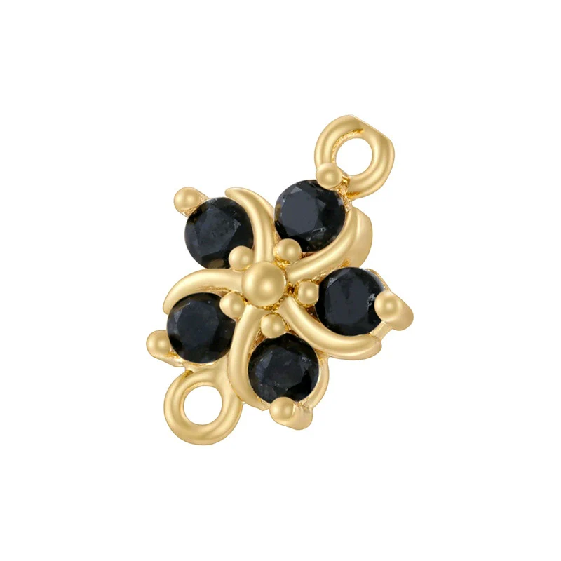 Copper Fivepetal Flower Inlaid With Colored Diamonds Bracelet - Image 2