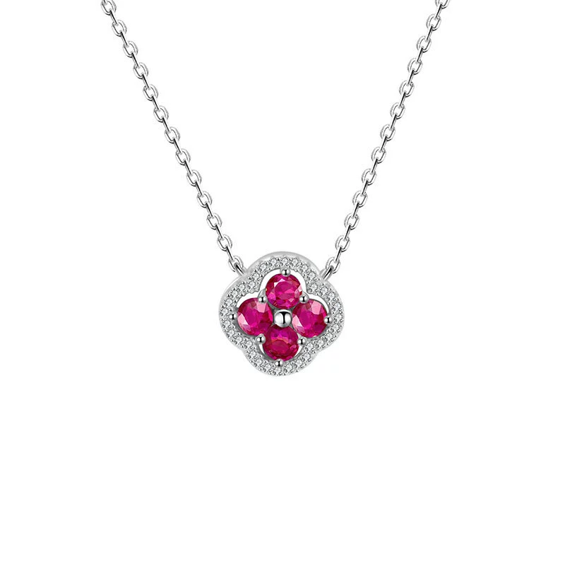 Copper Fourleaf Clover Light Luxury Niche Design Electroplated Jewelry Set For Women Earrings Necklace - Image 15
