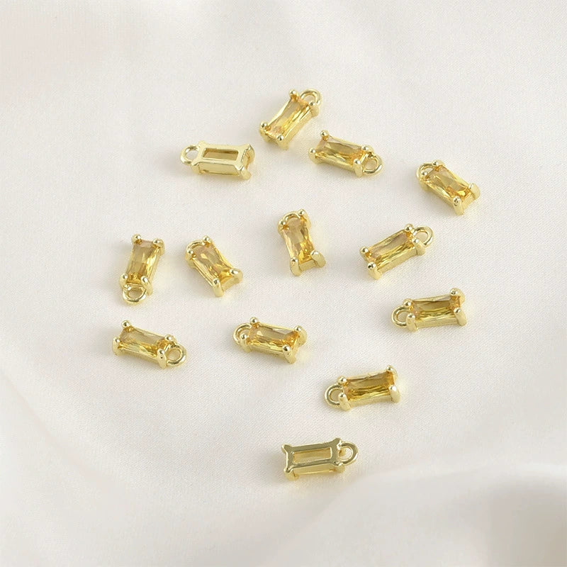 Copper Geometric Pendant Diy Hand Made Jewelry Accessories Material With 14K True Gold Color Retaining Electroplating And Colorful Zircon - Image 8