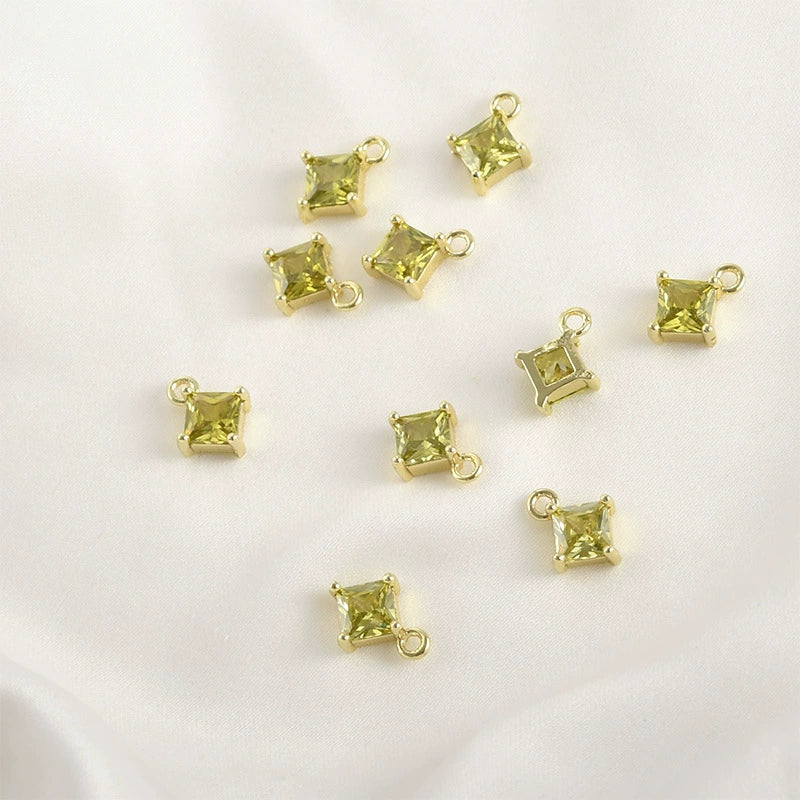 Copper Geometric Pendant Diy Hand Made Jewelry Accessories Material With 14K True Gold Color Retaining Electroplating And Colorful Zircon - Image 9