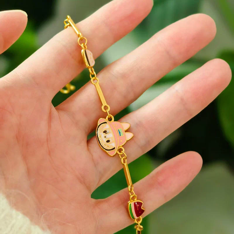 Copper Geometric Style Electroplated Cat Bracelet For Girlfriend - Image 2