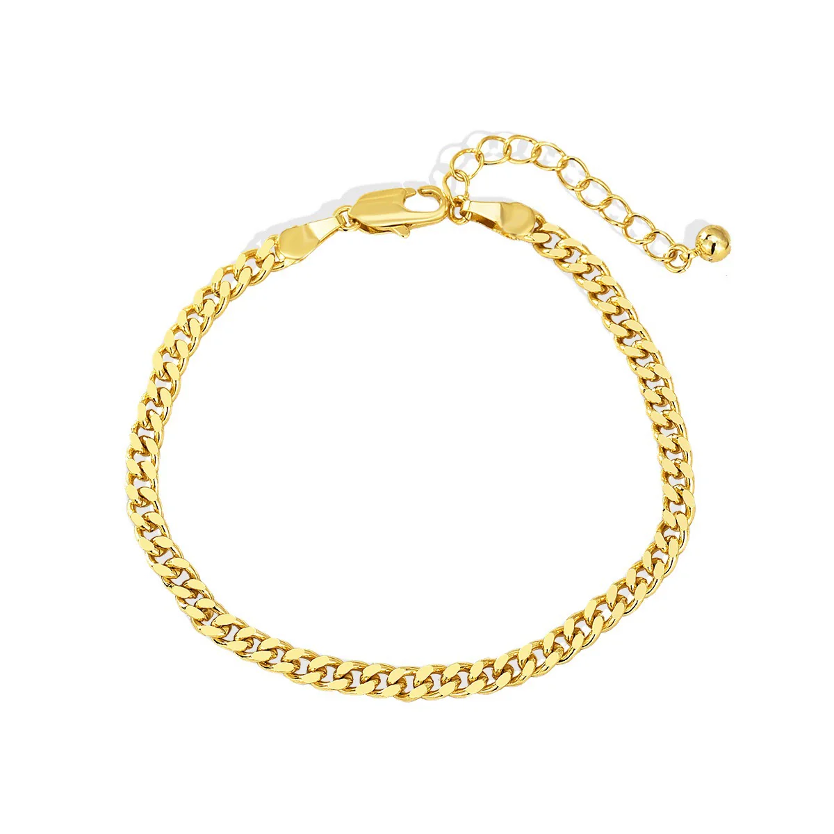Copper Gold Plated Geometric Unisex Chain Bracelet With Electroplating - Image 5