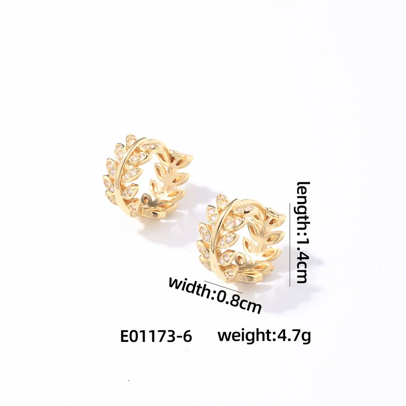 Copper Hollow Diamondembedded Electroplated Women's Earring - Image 9