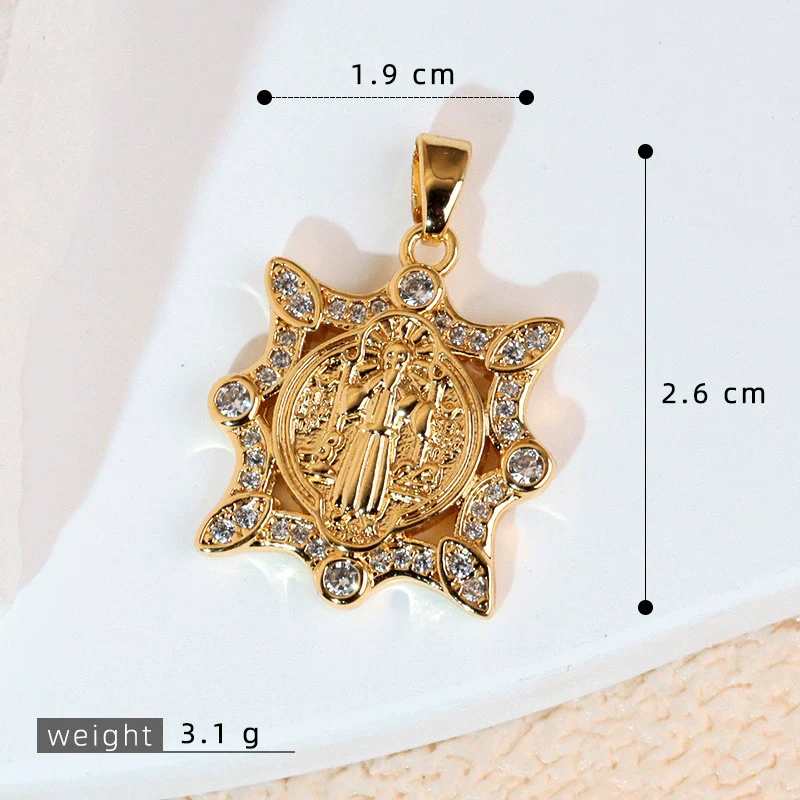 Copper Inlaid Colorful Zircon Oval Pendant Jewelry Electroplated Necklace - Image 12