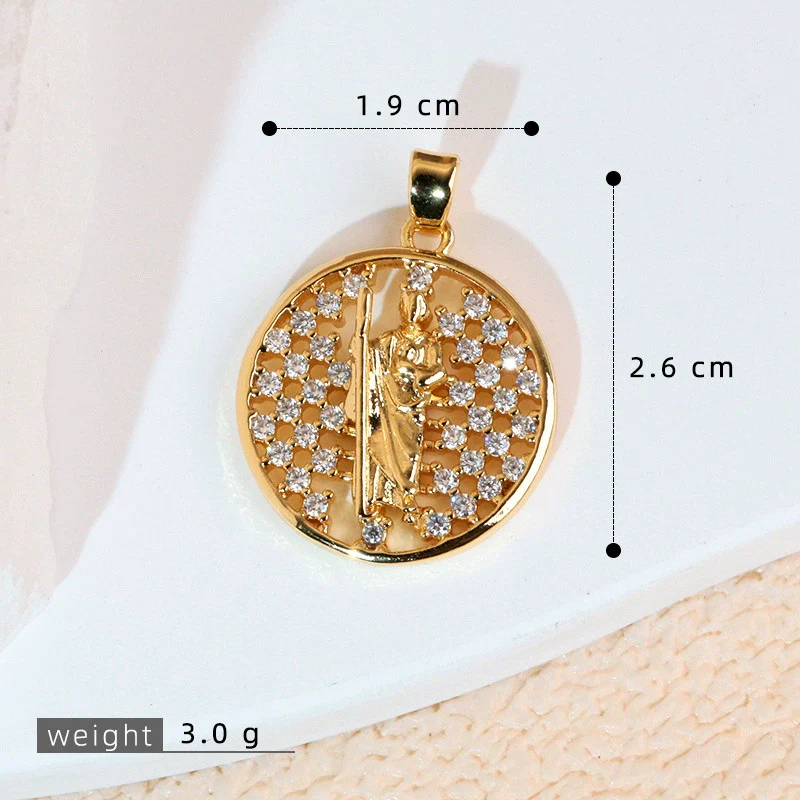 Copper Inlaid Colorful Zircon Oval Pendant Jewelry Electroplated Necklace - Image 14
