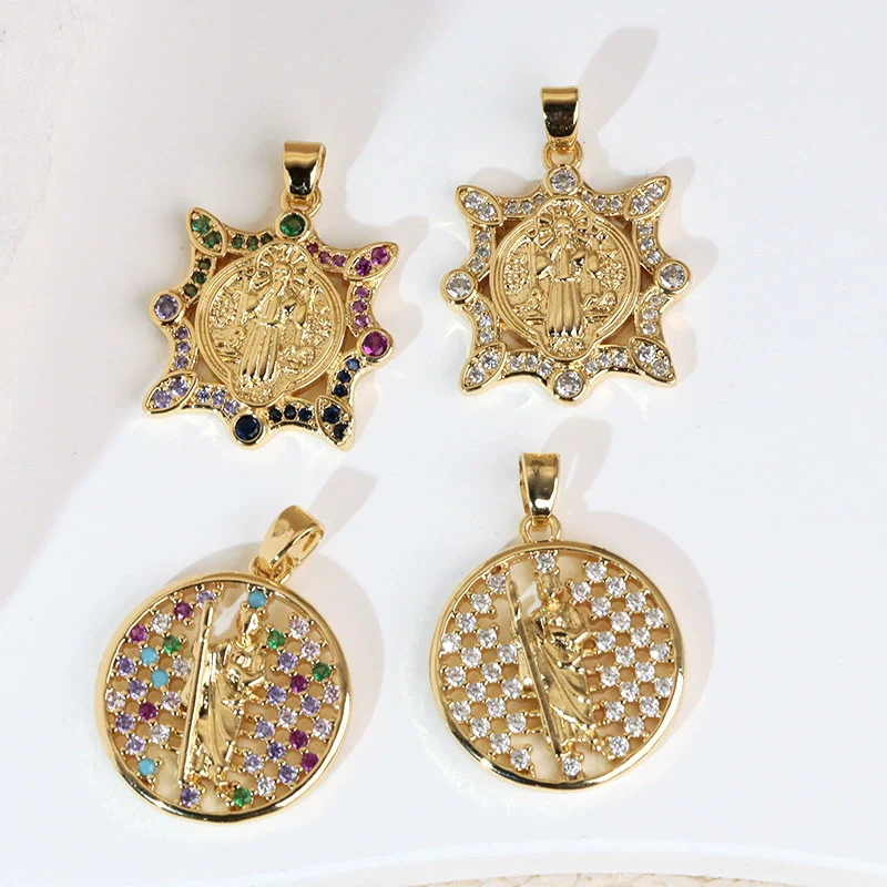 Copper Inlaid Colorful Zircon Oval Pendant Jewelry Electroplated Necklace - Image 3