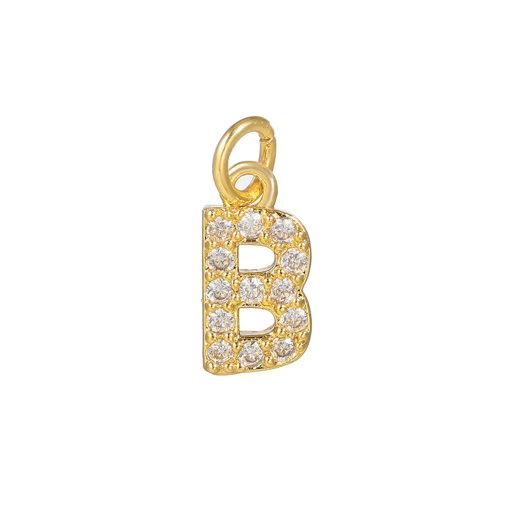 Copper Jewelry Accessories With Goldplated Electroplating Micro Inlaid Zircon And Letter Design - Image 3