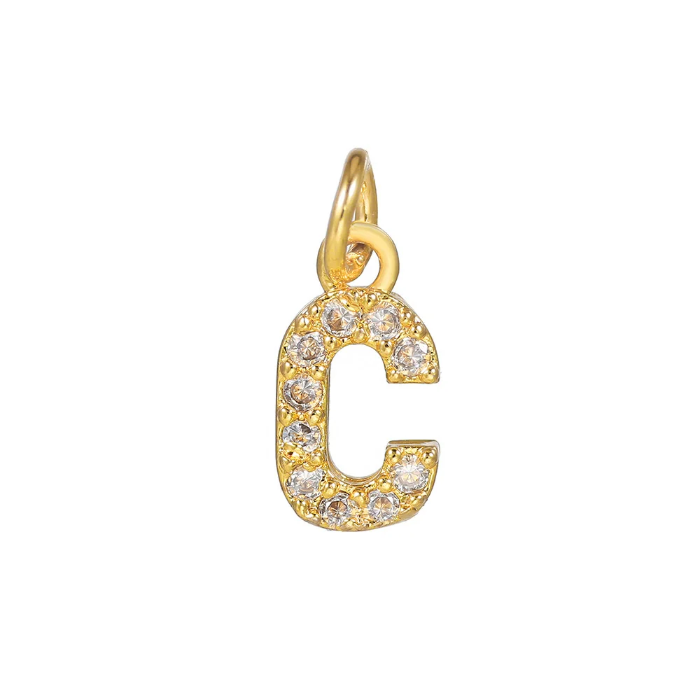 Copper Jewelry Accessories With Goldplated Electroplating Micro Inlaid Zircon And Letter Design - Image 8