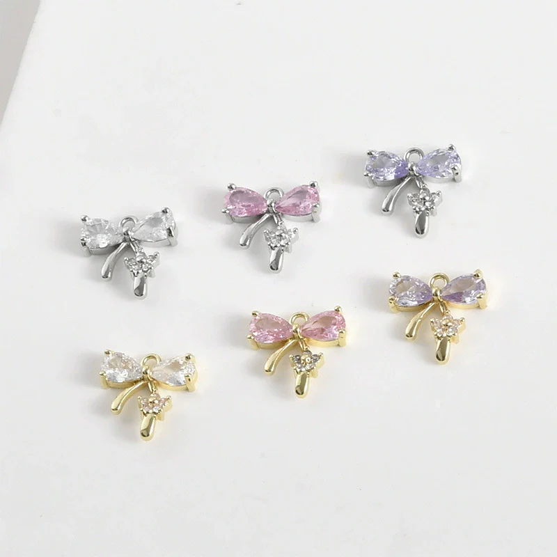 Copper Jewelry Electroplated Butterfly Flower Pendant Bracelet Necklace Earrings Accessories