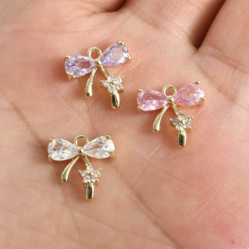 Copper Jewelry Electroplated Butterfly Flower Pendant Bracelet Necklace Earrings Accessories - Image 2