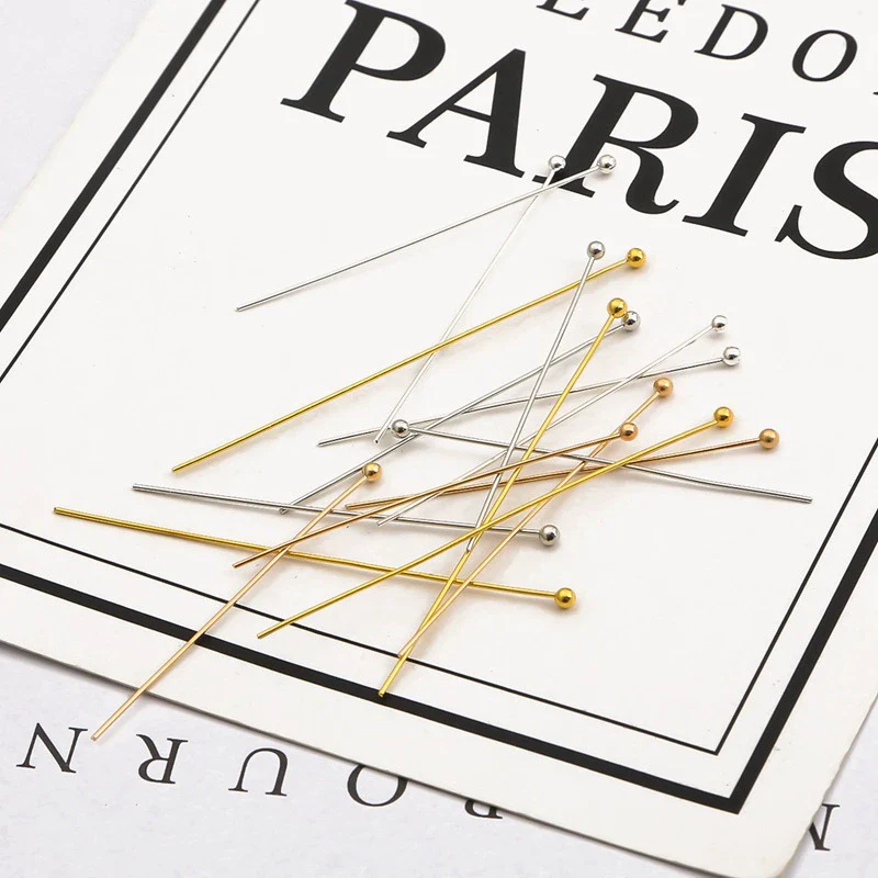 Copper Jewelry Making Materials For Handmade Headwear Hairpin Accessories Earrings Necklace With Electroplating Process And Round Ball Needle Style