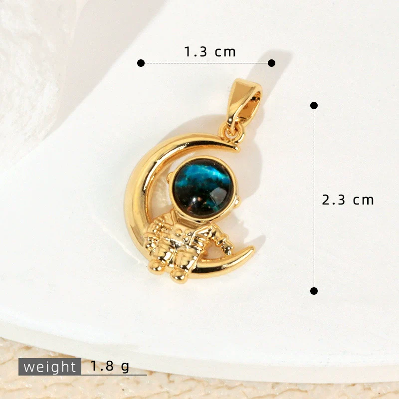 Copper Microinlaid Fantasy Planet Star Sun Moon Constellation Heart Shape Animal Zodiac Electroplated Necklace Pendant - Image 11