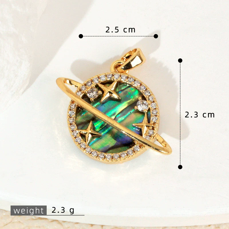 Copper Microinlaid Fantasy Planet Star Sun Moon Constellation Heart Shape Animal Zodiac Electroplated Necklace Pendant - Image 13