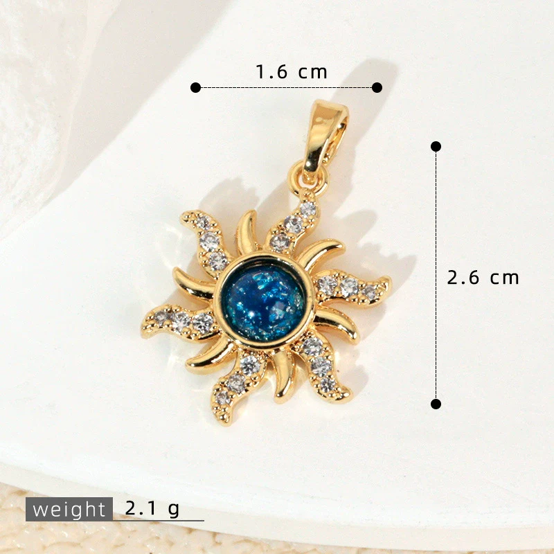 Copper Microinlaid Fantasy Planet Star Sun Moon Constellation Heart Shape Animal Zodiac Electroplated Necklace Pendant - Image 16