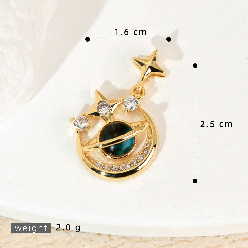 Copper Microinlaid Fantasy Planet Star Sun Moon Constellation Heart Shape Animal Zodiac Electroplated Necklace Pendant - Image 20