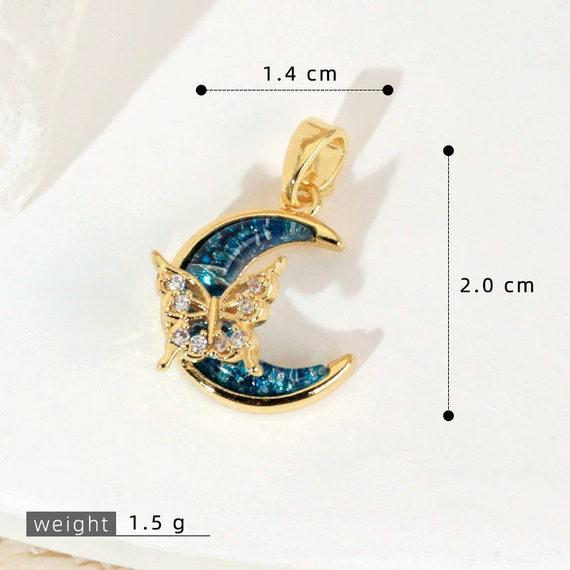 Copper Microinlaid Fantasy Planet Star Sun Moon Constellation Heart Shape Animal Zodiac Electroplated Necklace Pendant - Image 21