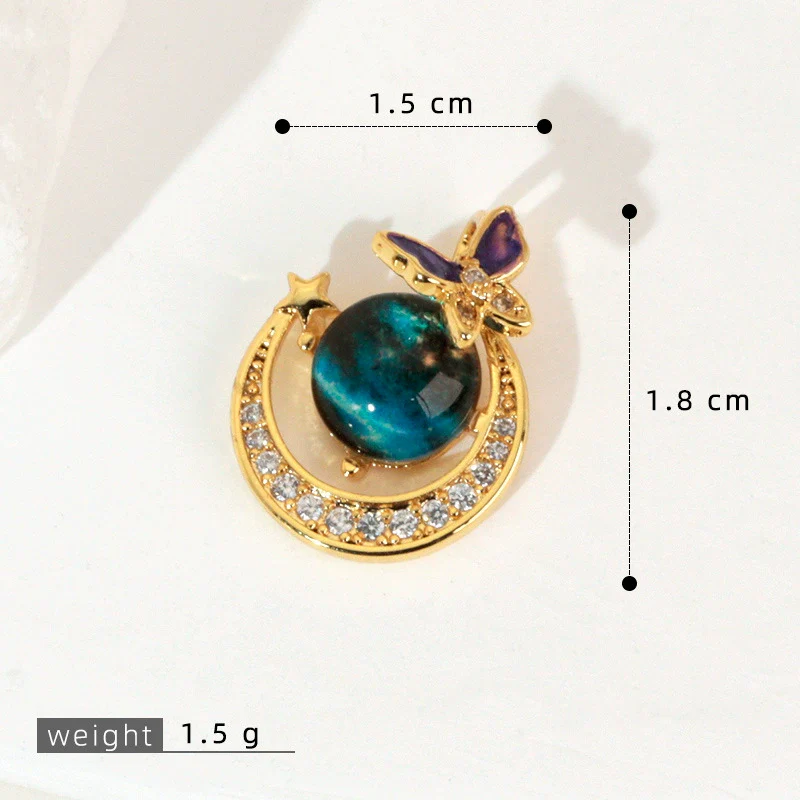 Copper Microinlaid Fantasy Planet Star Sun Moon Constellation Heart Shape Animal Zodiac Electroplated Necklace Pendant - Image 23