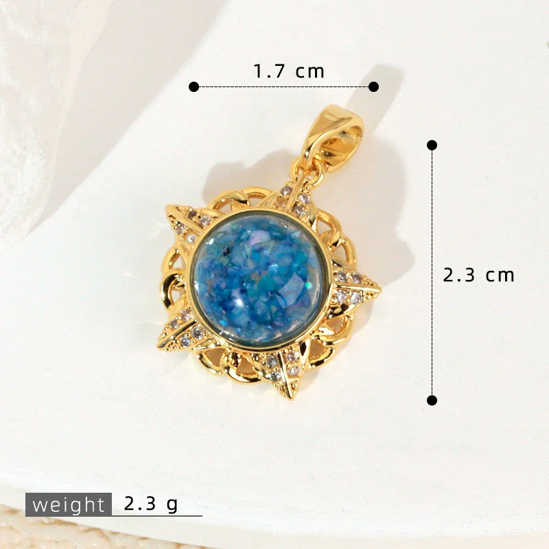 Copper Microinlaid Fantasy Planet Star Sun Moon Constellation Heart Shape Animal Zodiac Electroplated Necklace Pendant - Image 26