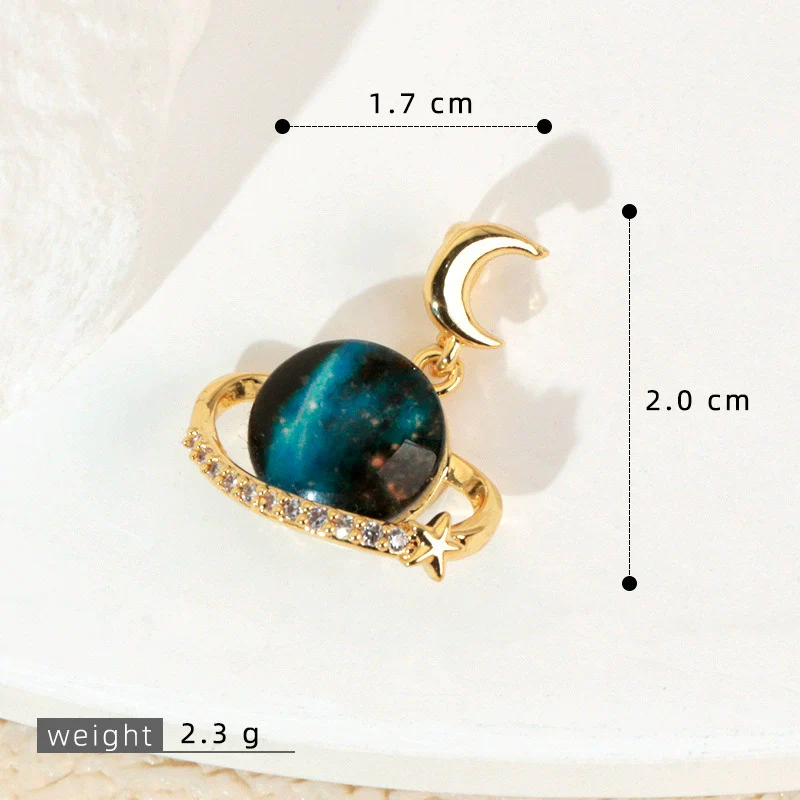 Copper Microinlaid Fantasy Planet Star Sun Moon Constellation Heart Shape Animal Zodiac Electroplated Necklace Pendant - Image 31