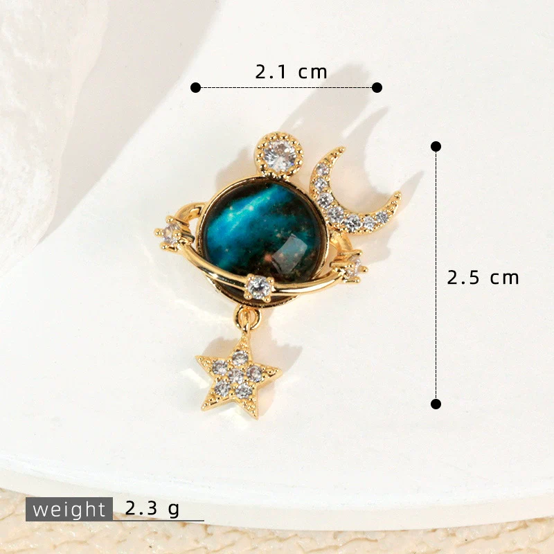 Copper Microinlaid Fantasy Planet Star Sun Moon Constellation Heart Shape Animal Zodiac Electroplated Necklace Pendant - Image 33
