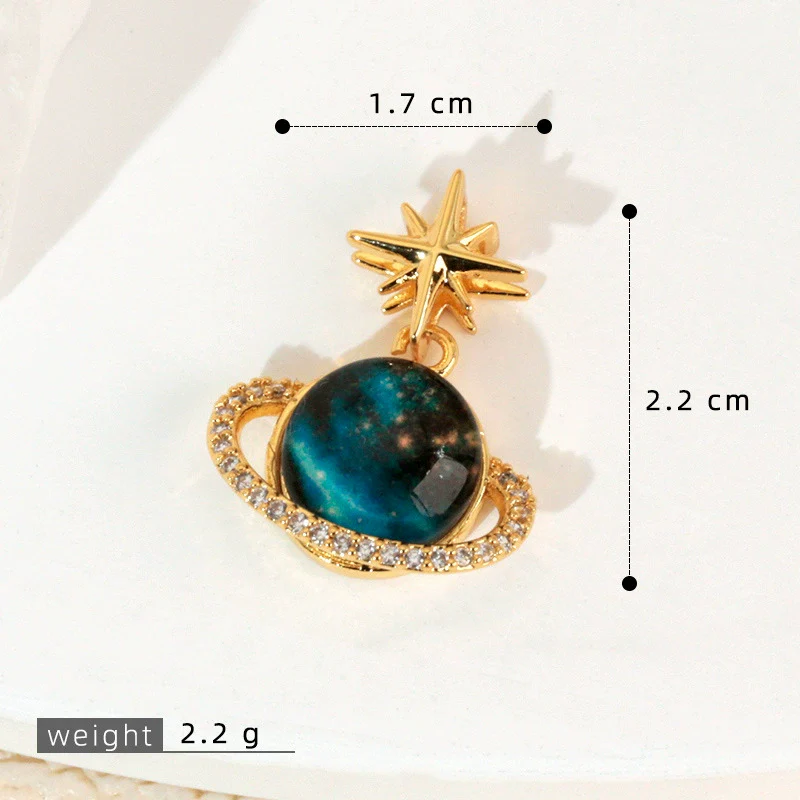Copper Microinlaid Fantasy Planet Star Sun Moon Constellation Heart Shape Animal Zodiac Electroplated Necklace Pendant - Image 34