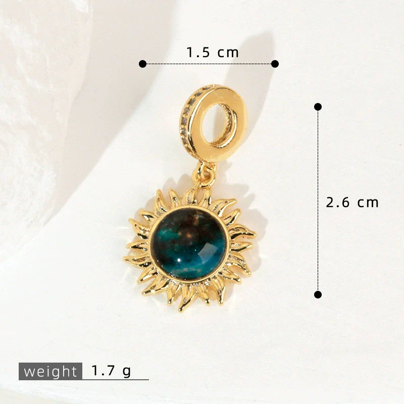 Copper Microinlaid Fantasy Planet Star Sun Moon Constellation Heart Shape Animal Zodiac Electroplated Necklace Pendant - Image 39