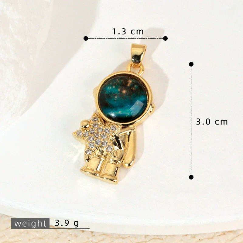 Copper Microinlaid Fantasy Planet Star Sun Moon Constellation Heart Shape Animal Zodiac Electroplated Necklace Pendant - Image 42