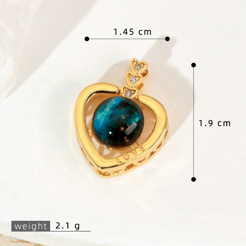 Copper Microinlaid Fantasy Planet Star Sun Moon Constellation Heart Shape Animal Zodiac Electroplated Necklace Pendant - Image 43