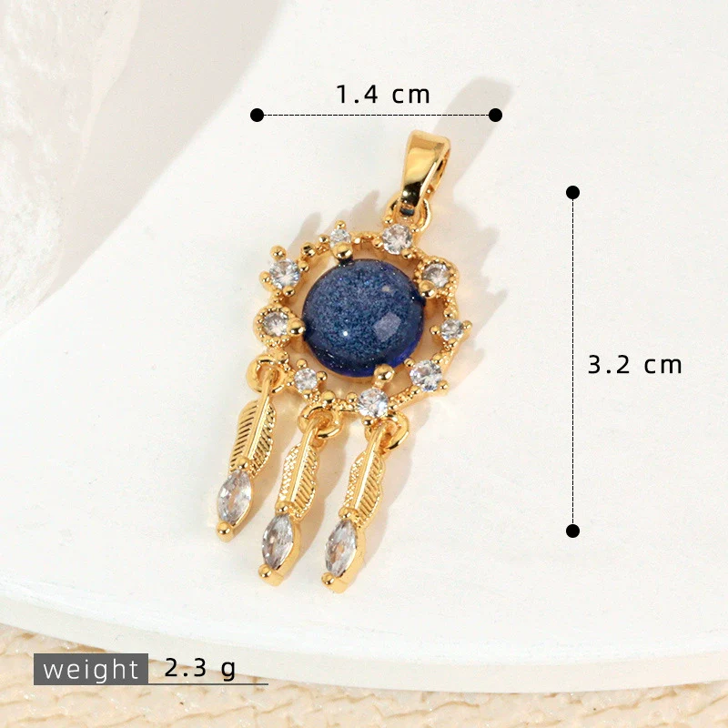Copper Microinlaid Fantasy Planet Star Sun Moon Constellation Heart Shape Animal Zodiac Electroplated Necklace Pendant - Image 46