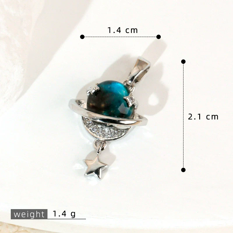 Copper Microinlaid Fantasy Planet Star Sun Moon Constellation Heart Shape Animal Zodiac Electroplated Necklace Pendant - Image 49