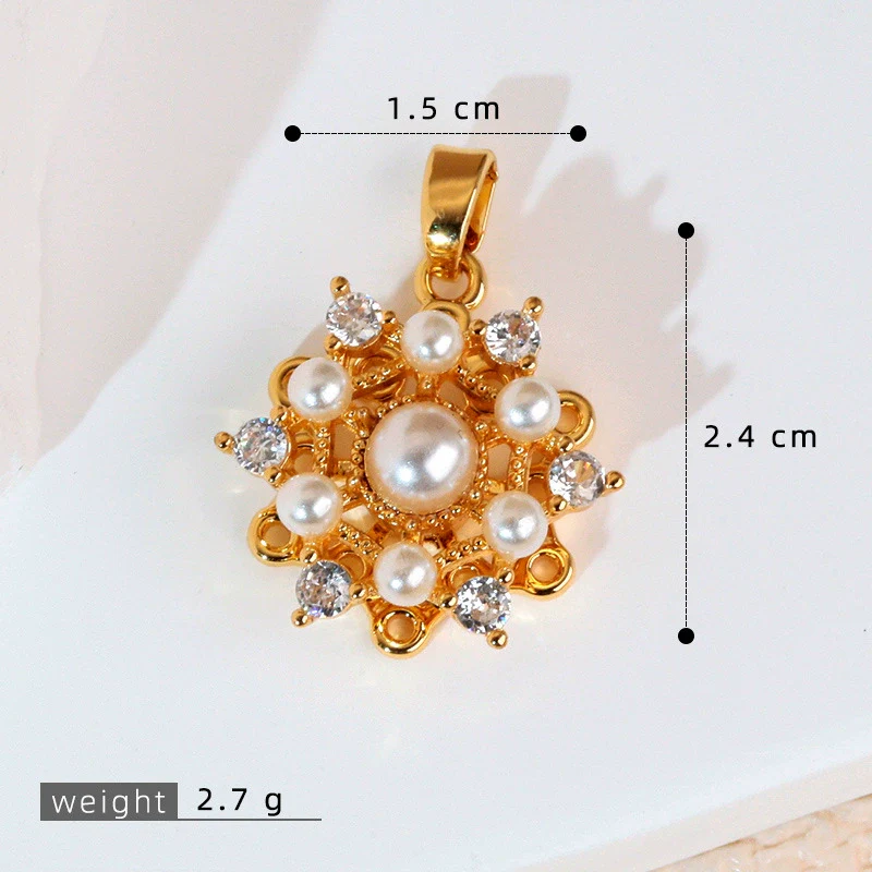 Copper Rotatable Sunflower And Leaf Style Pendant Necklace And Earrings Accessories With Electroplating - Image 11