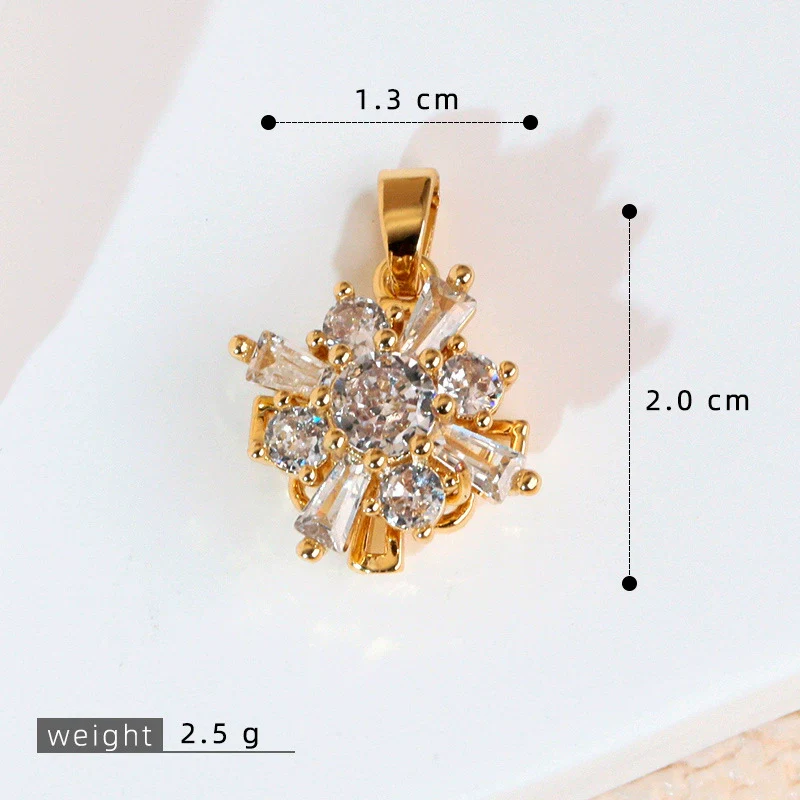 Copper Rotatable Sunflower And Leaf Style Pendant Necklace And Earrings Accessories With Electroplating - Image 17