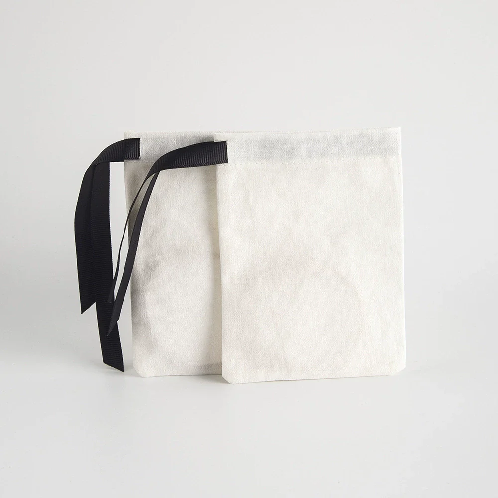 Cotton Flannel Jewelry Storage Bag With Drawstring For Packaging