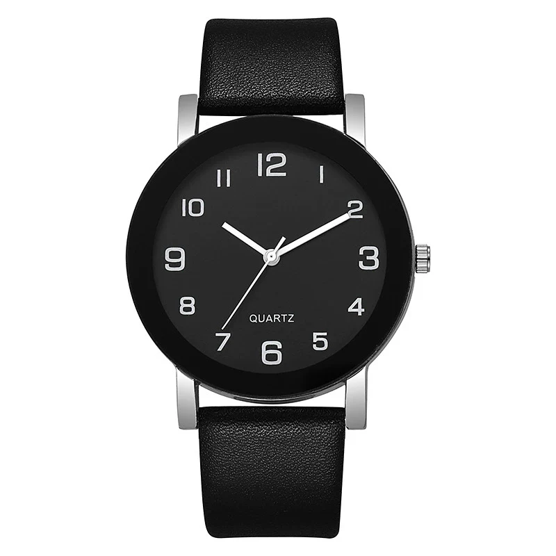 Couple Casual Alloy Quartz Watch With Round Dial Stainless Steel Clasp Genuine Leather Strap Mineral Strengthened Glass Mirror - Image 7