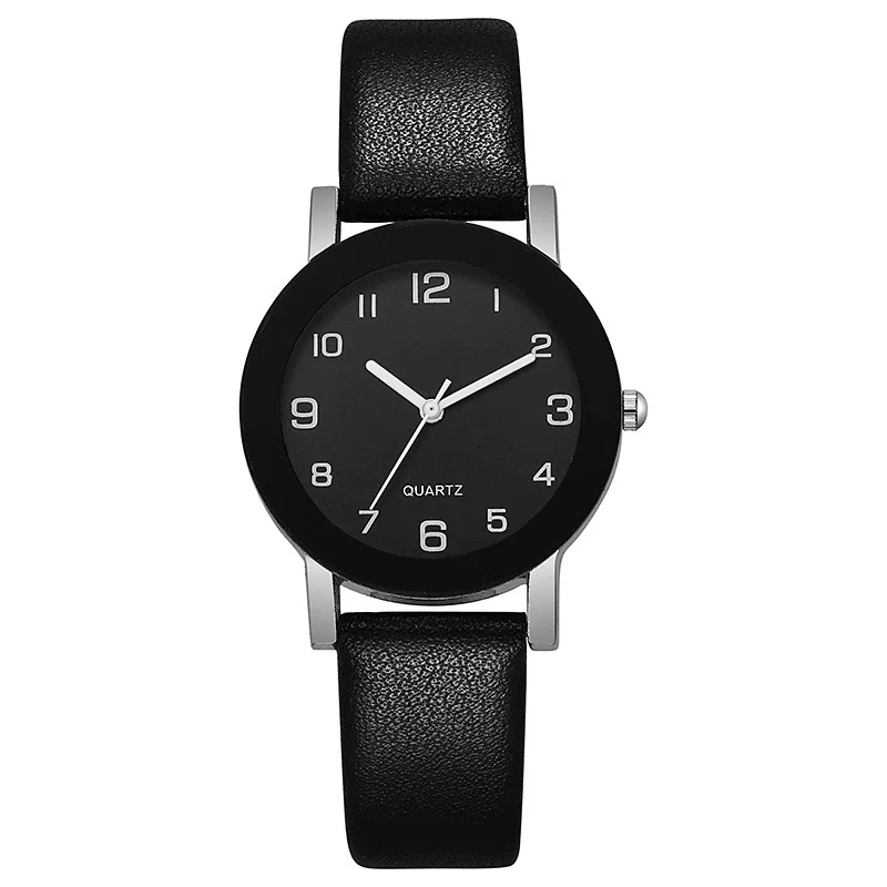 Couple Casual Alloy Quartz Watch With Round Dial Stainless Steel Clasp Genuine Leather Strap Mineral Strengthened Glass Mirror - Image 9