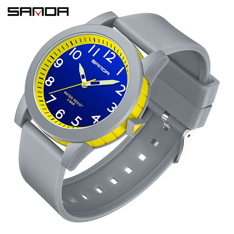 Couple Digital Quartz Electronic Watch Round Dial Acrylic Mirror Silicone Strap Abs Case - Image 18