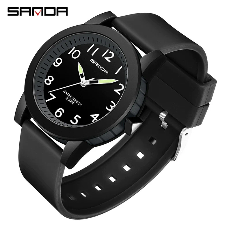 Couple Digital Quartz Electronic Watch Round Dial Acrylic Mirror Silicone Strap Abs Case - Image 4