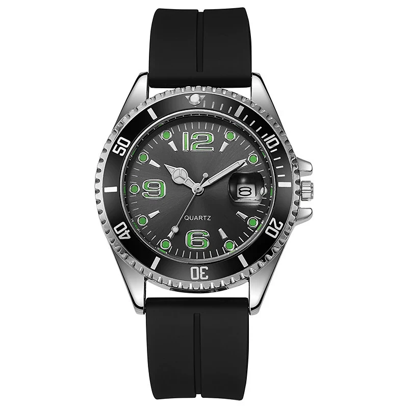 Couple Fashion Sports Silicone And Alloy Quartz Watch Round Dial Life Waterproof Stainless Steel Buckle - Image 10