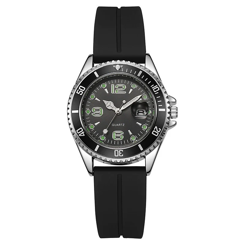 Couple Fashion Sports Silicone And Alloy Quartz Watch Round Dial Life Waterproof Stainless Steel Buckle - Image 11