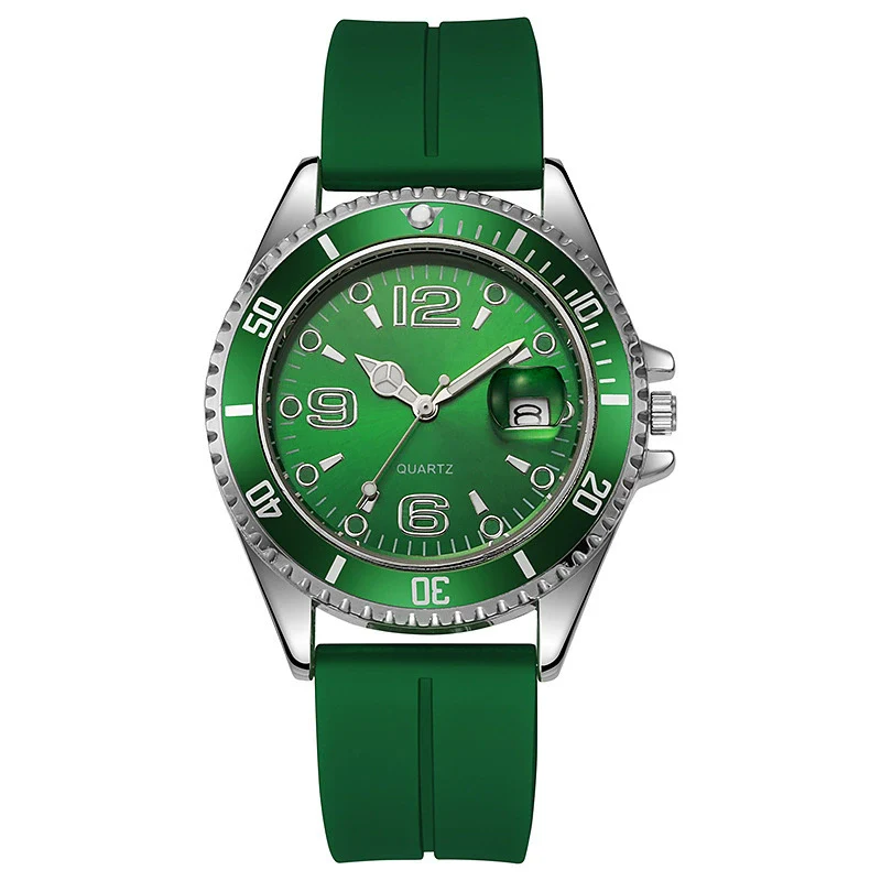 Couple Fashion Sports Silicone And Alloy Quartz Watch Round Dial Life Waterproof Stainless Steel Buckle - Image 12