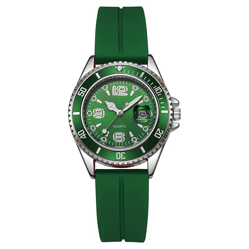 Couple Fashion Sports Silicone And Alloy Quartz Watch Round Dial Life Waterproof Stainless Steel Buckle - Image 13