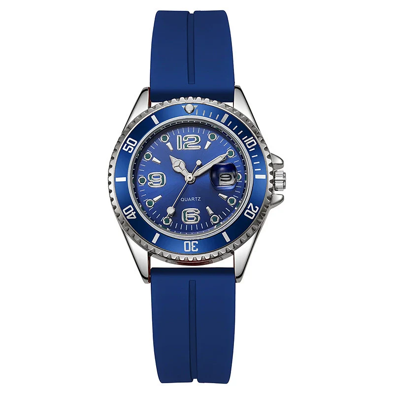 Couple Fashion Sports Silicone And Alloy Quartz Watch Round Dial Life Waterproof Stainless Steel Buckle - Image 15