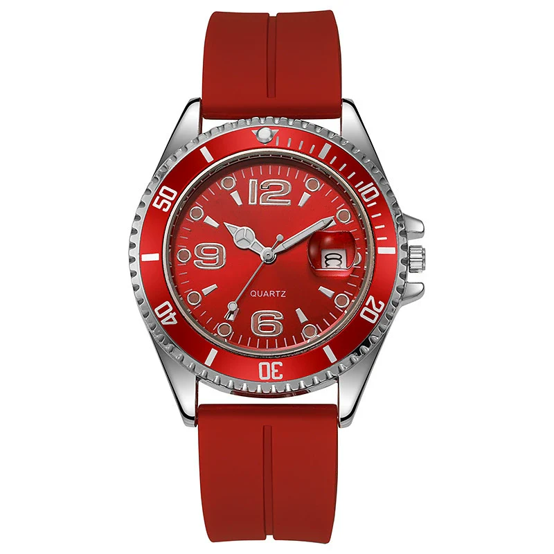 Couple Fashion Sports Silicone And Alloy Quartz Watch Round Dial Life Waterproof Stainless Steel Buckle - Image 16
