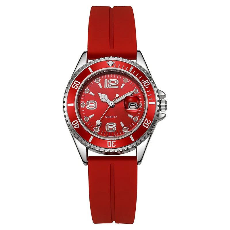 Couple Fashion Sports Silicone And Alloy Quartz Watch Round Dial Life Waterproof Stainless Steel Buckle - Image 17