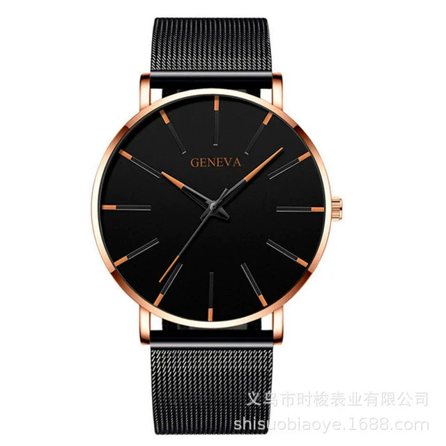 Couple Mesh Belt Quartz Watch Alloy Case Stainless Steel Strap And Buckle Round Dial Leisure Style - Image 10