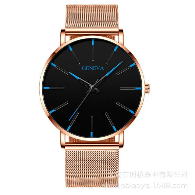 Couple Mesh Belt Quartz Watch Alloy Case Stainless Steel Strap And Buckle Round Dial Leisure Style - Image 11