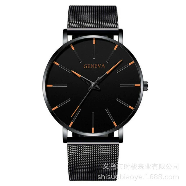 Couple Mesh Belt Quartz Watch Alloy Case Stainless Steel Strap And Buckle Round Dial Leisure Style - Image 6