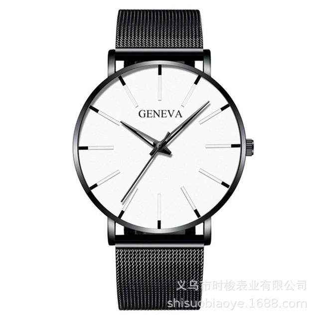 Couple Mesh Belt Quartz Watch Alloy Case Stainless Steel Strap And Buckle Round Dial Leisure Style - Image 8